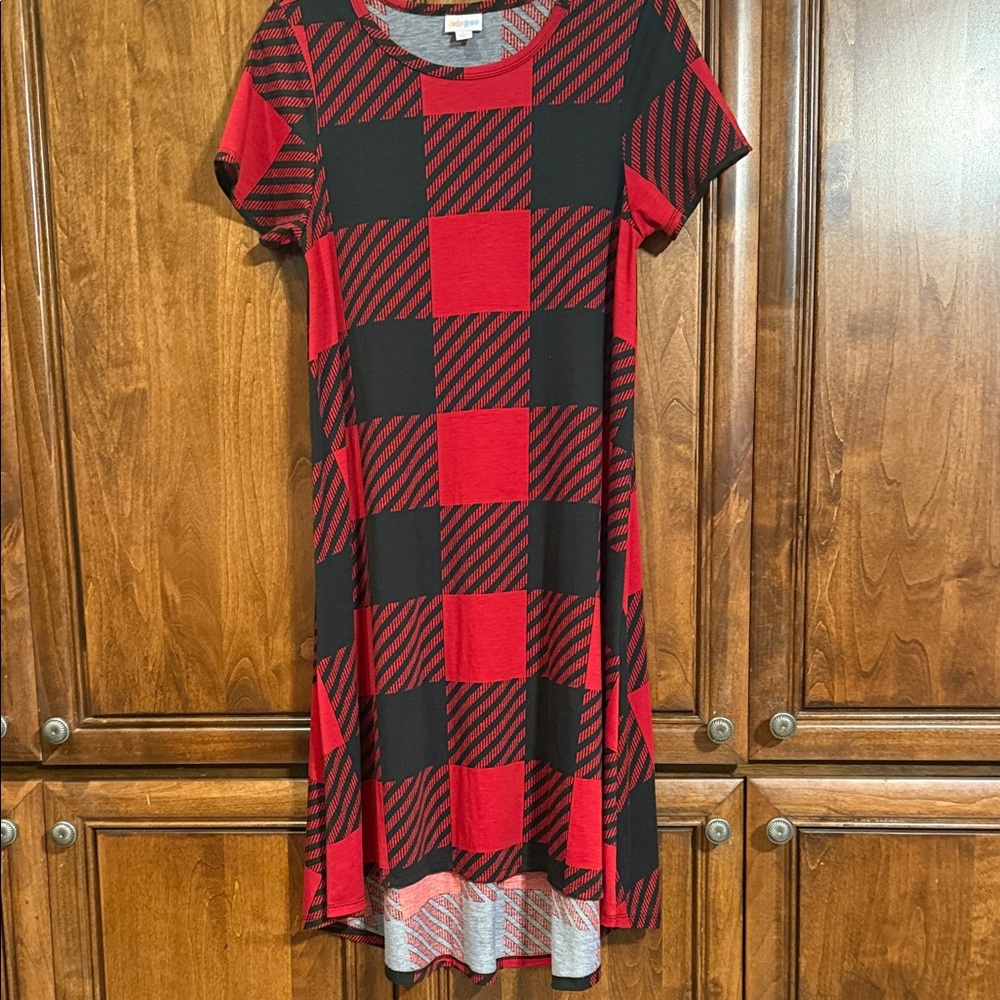 LuLaRoe Red and Black Plaid Carly Dress